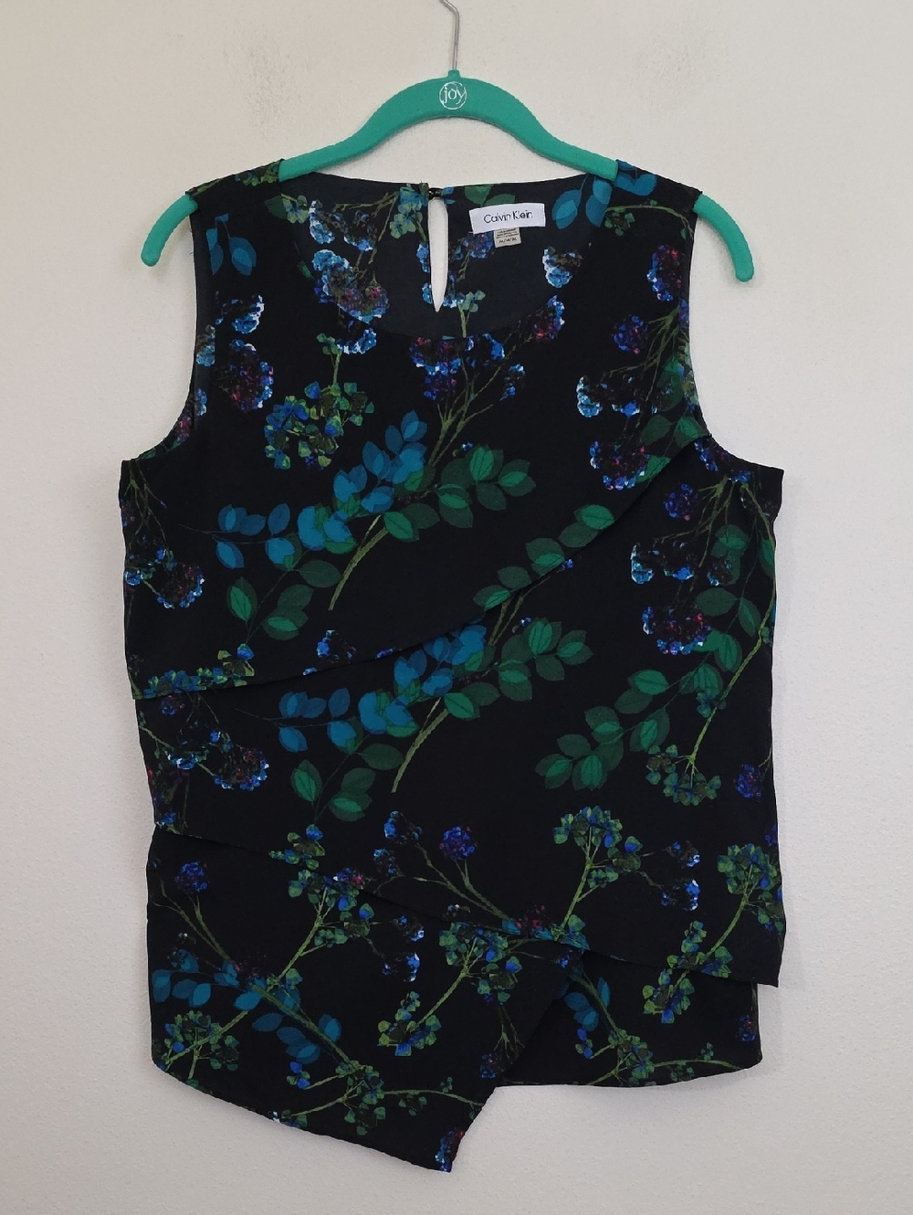 NWOT Calvin Klein Watercolor Floral Sleeveless Top M